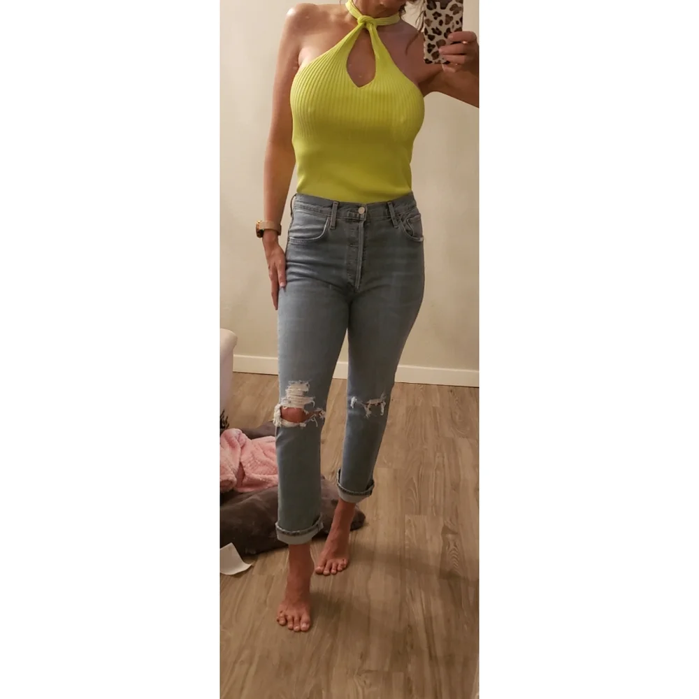 Jonathan Simkhai Andrea Rib Halter in Lime - Picture 15 of 15